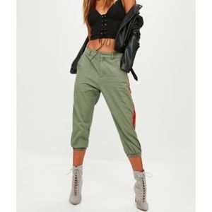 Missguided Cargo Pants W/ Red Stripe NWT
